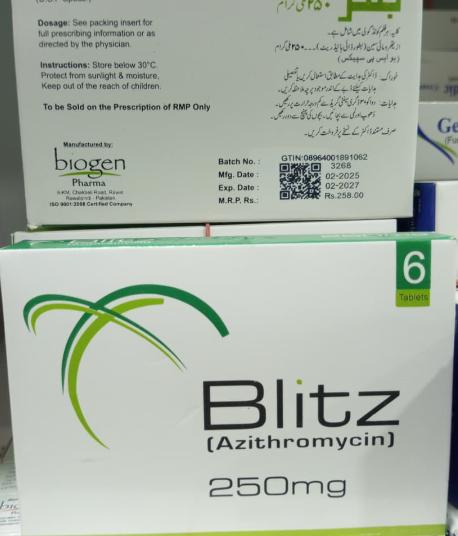 Blitz-250mg (Azithromycin-6 Tablets) 1x6