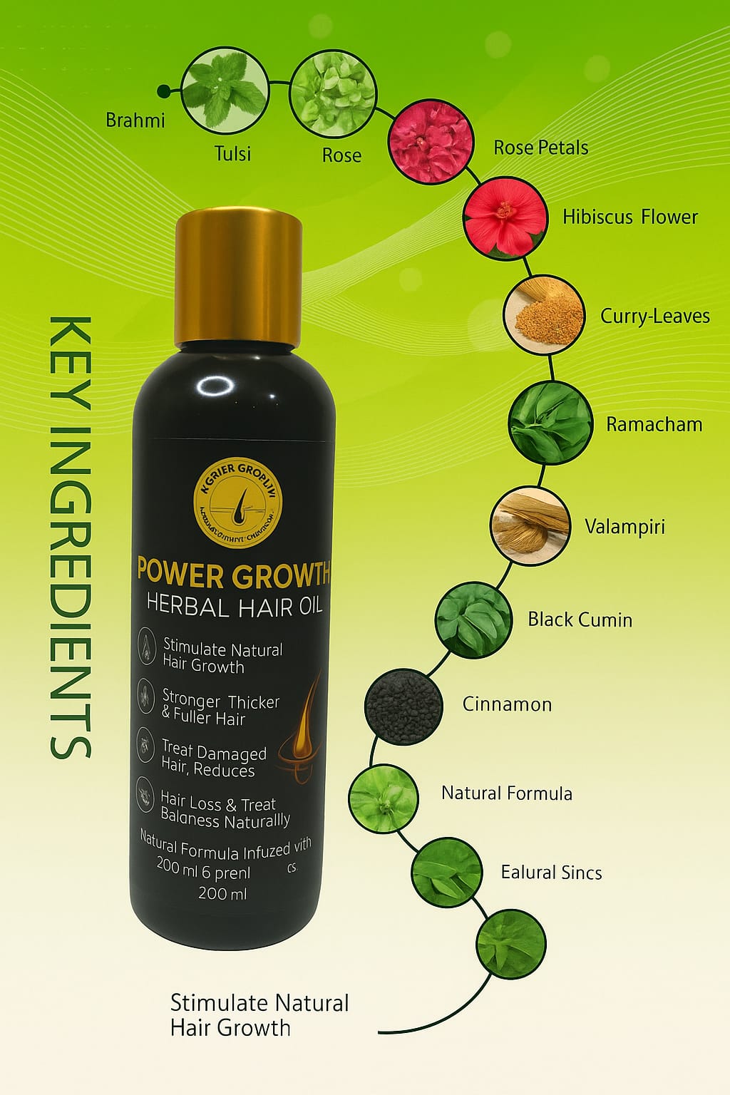 Power Growth Herbal Hair OIL 200ml