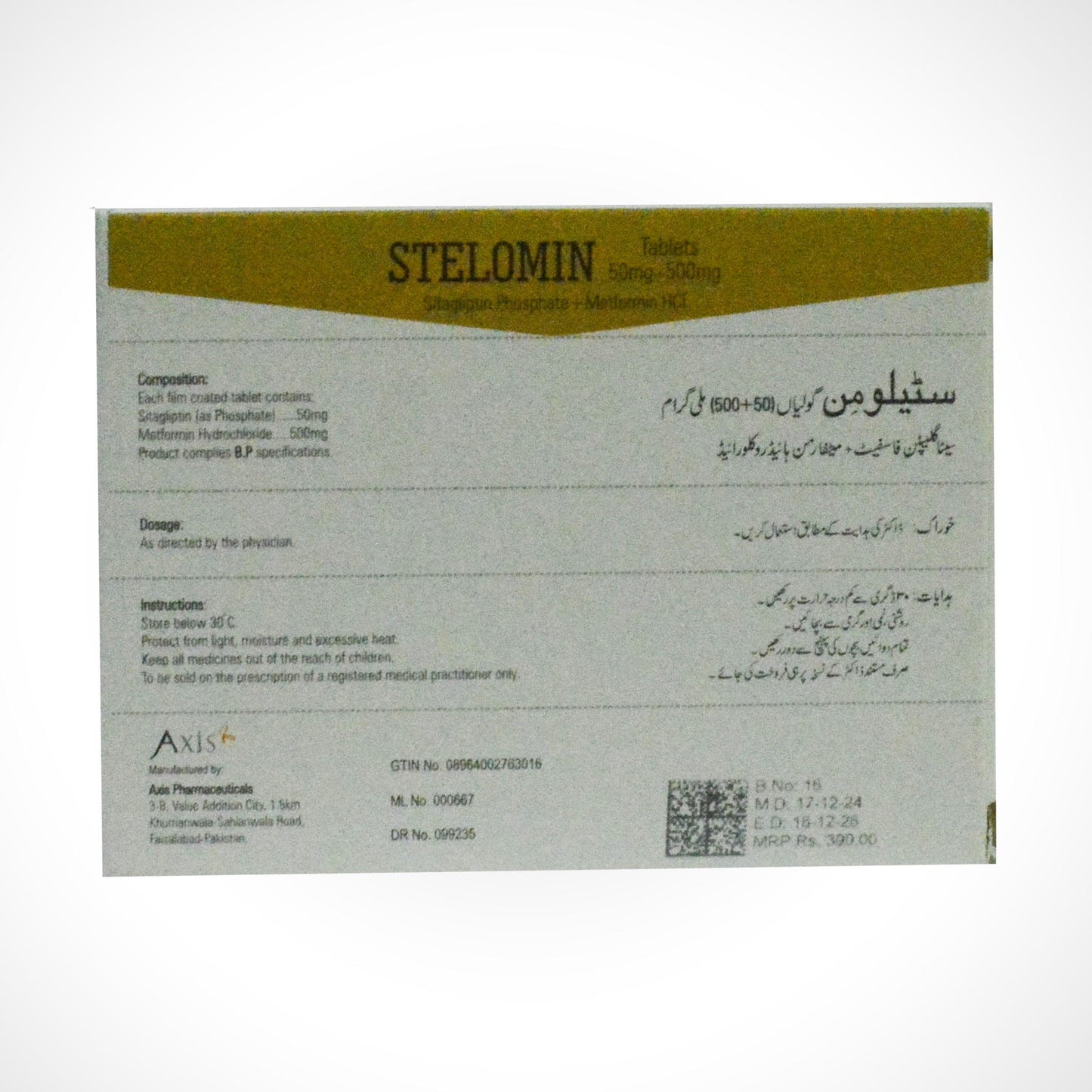 Stelomin - 50mg + 500mg