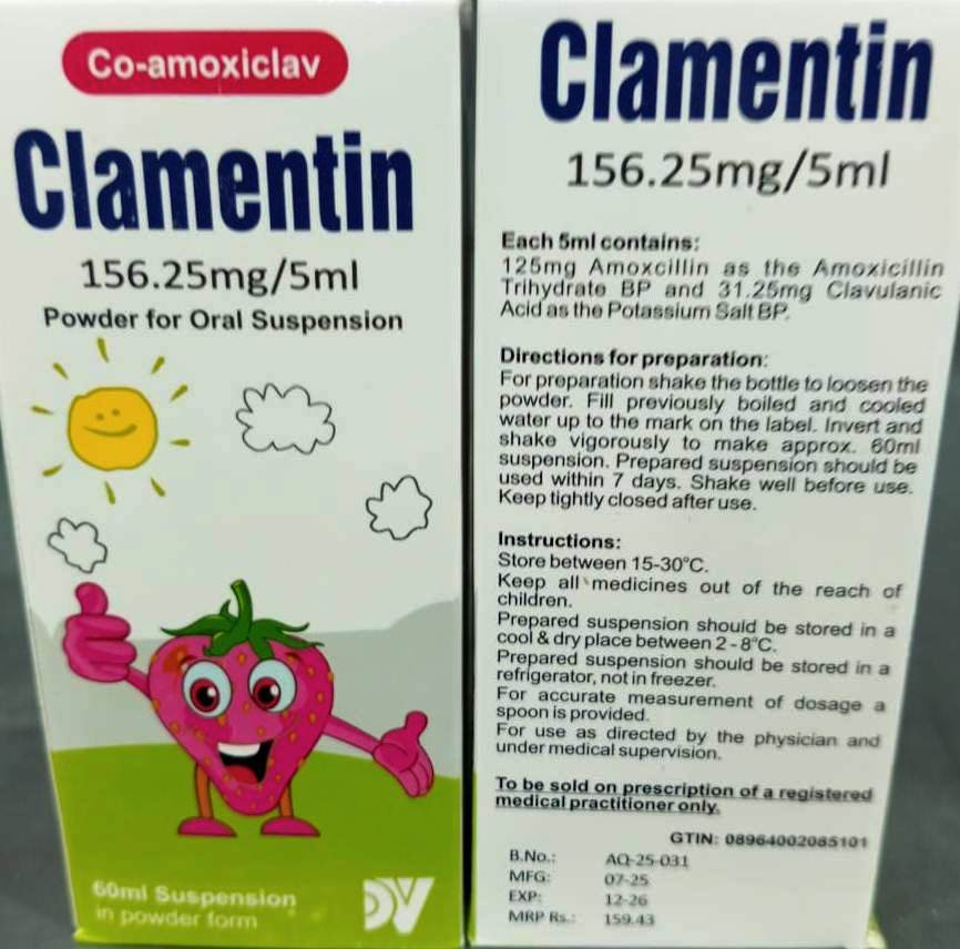 Clamentin-156.25g/5ml (Co-amoxiclav)