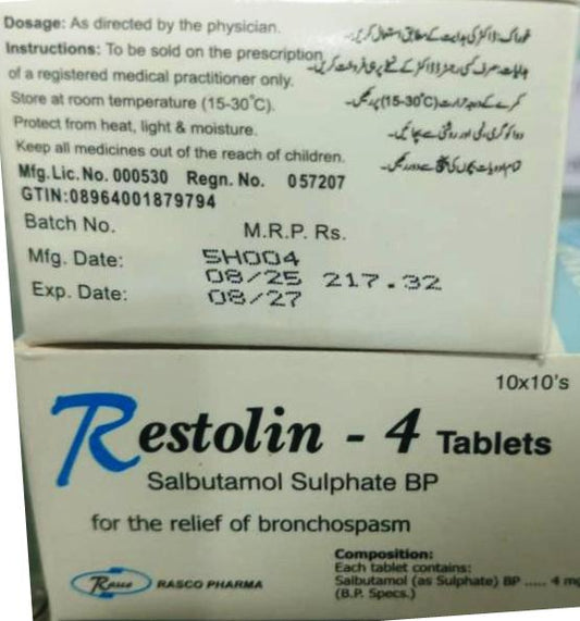 Restolin-4 Tablets (Salbutamol Sulphate BP)