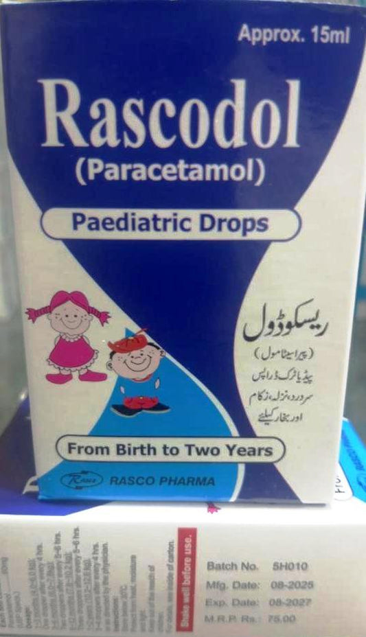 Rascodol-15ml (Paracetamol) Paediatric Drops