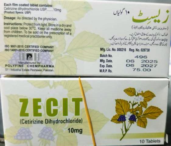 ZECIT-10mg (Cetirizine Dihydrochloride) 1x10