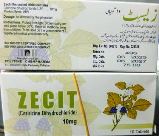 ZECIT-10mg (Cetirizine Dihydrochloride) 1x10