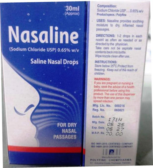 Nasaline-30ml (Sodium Chloride USP)Nasal Drops