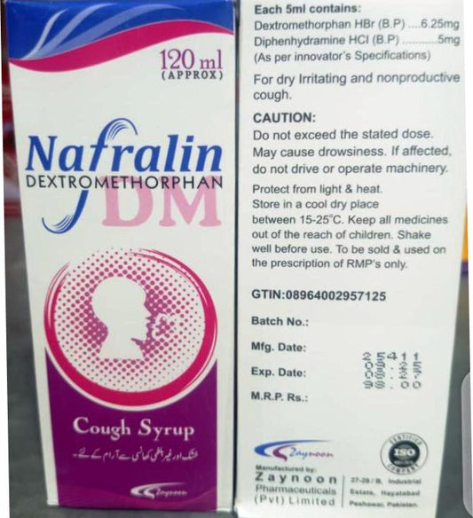 Nafralin-120ml (DEXTROMETHORPHAN)-COUGH SYRUP