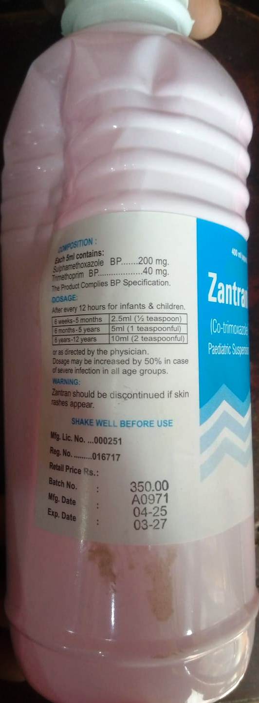 Zantran-400ml-(Co-trimoxazole) Paediatric Suspension