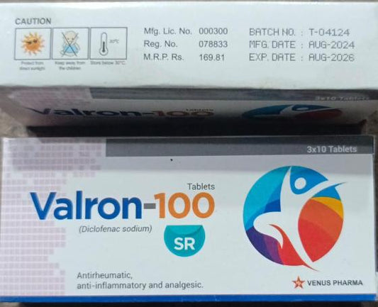 Valron-100mg (Diclofenac sodium) 1x6
