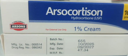 Arsocortison (Hydrocortisone USP) 1% Cream 1x12