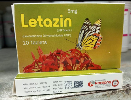Letazin-5mg (Levocetirizine Dihydrochloride USP) 1x6