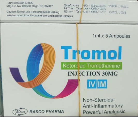 Tromol-30mg (Ketorclac Tromethamine)-Injection