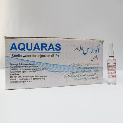 Aquaras Sterile Water for Injections (5ml x 100 Ampoule)