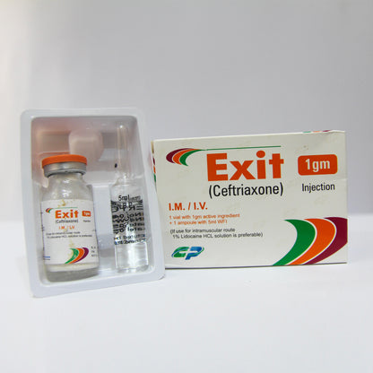 Exit 1gm (Ceftriazone) I.M / I.V