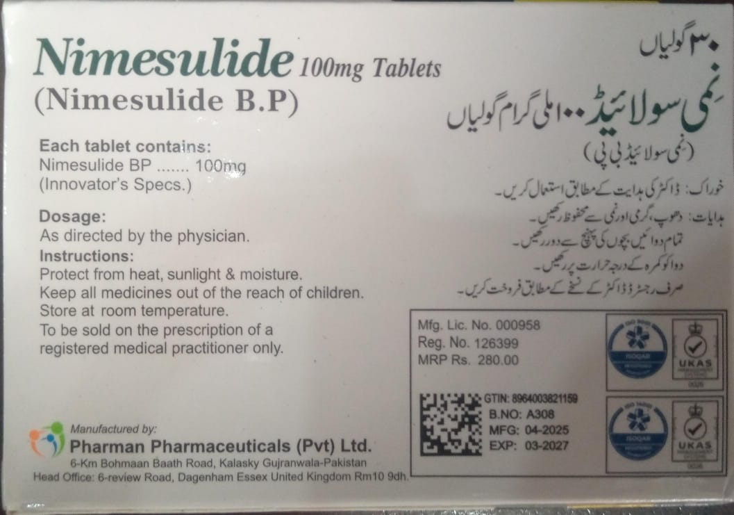 Nimesulide-100mg-(Nimesulide B.P)