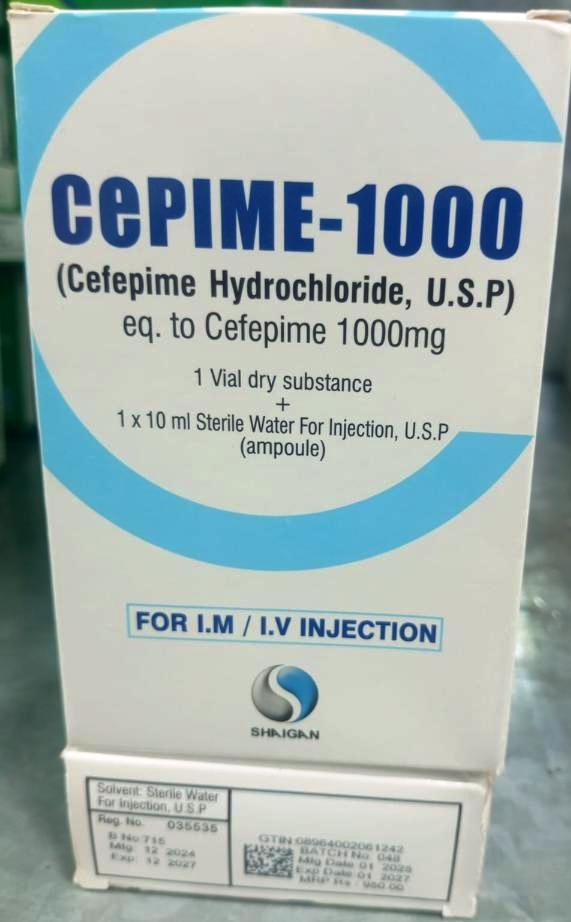 Cepime-1000mg (Cefepime Hydrochloride U.S.P)