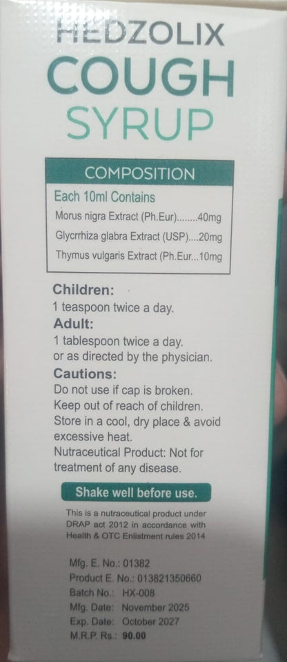 HEDZOLIX COUGH SYRUP-60ml (1x12)