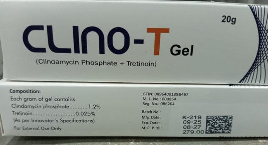 CLINO-T Gel-20g (Clindamycin Phosphate + Tretinoin) 1x6