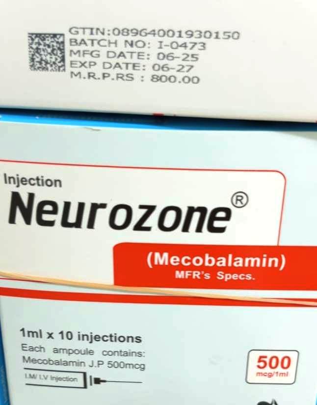 Neurozone-500mcg/1ml-Injection(Mecobalamin)