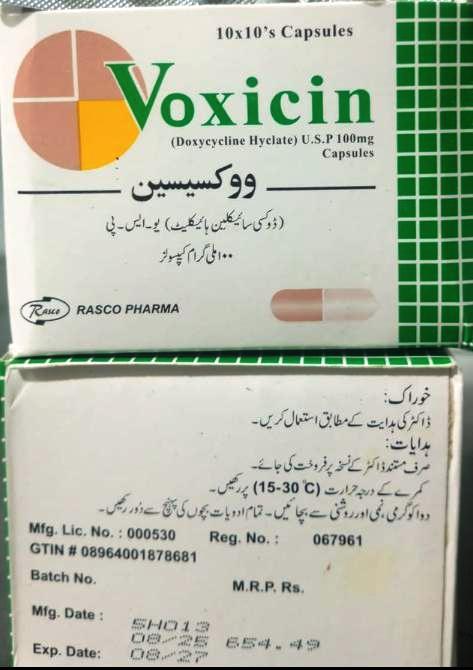 Voxicin-100mg (Doxycyline Hyclate) U.S.P