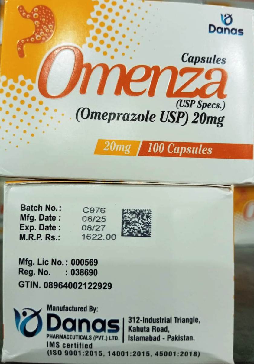 Omenza-20mg (Omeprazole)-100 Capsules