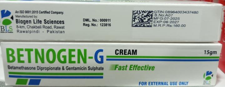 BETNOGEN-G-15gm (Betamethasone Dipropionate & Gentamicin Sulphate) 1x6